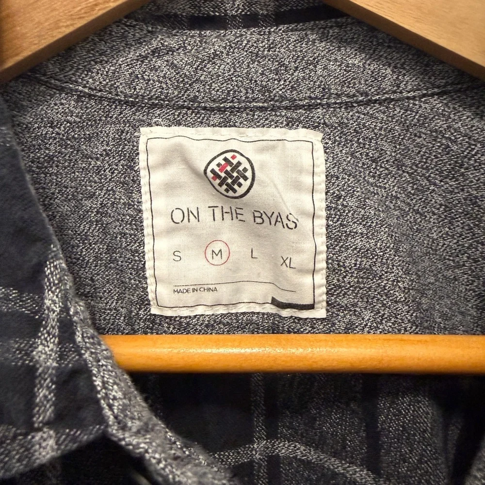 On the Byas Black and Gray Checkered Shirt - Picture 2 of 4